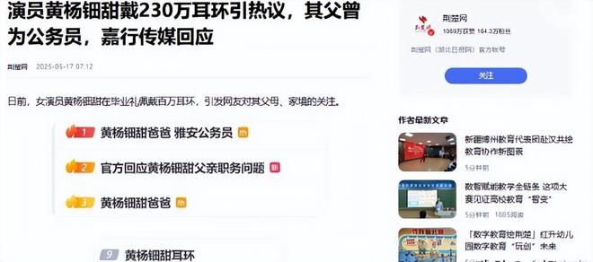 下场黄杨钿甜父亲被正式立案调查冰球突破天价耳环风波不断亲自(图6)
